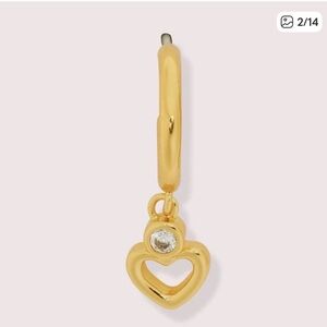 Kate Spade Gold Shining Spade Huggies Hoop Earrings